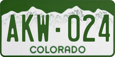 CO license plate AKW024