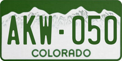 CO license plate AKW050