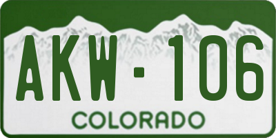 CO license plate AKW106