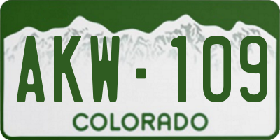 CO license plate AKW109