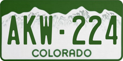 CO license plate AKW224