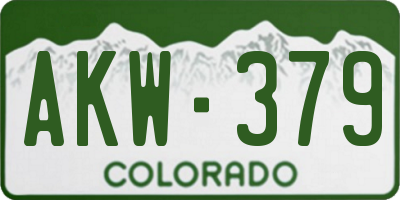 CO license plate AKW379