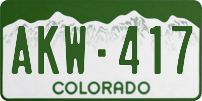 CO license plate AKW417