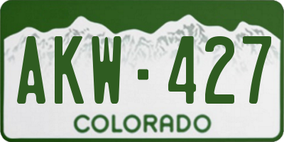 CO license plate AKW427