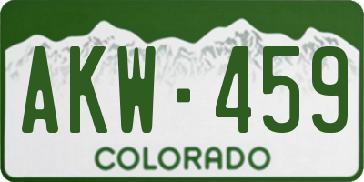 CO license plate AKW459