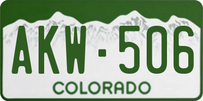 CO license plate AKW506