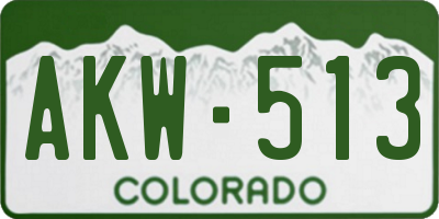 CO license plate AKW513