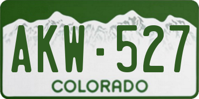 CO license plate AKW527