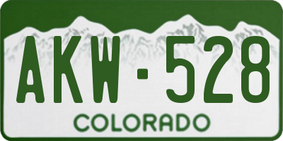 CO license plate AKW528