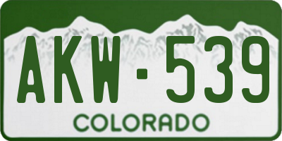 CO license plate AKW539