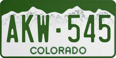 CO license plate AKW545