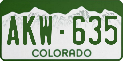 CO license plate AKW635