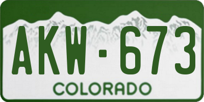 CO license plate AKW673