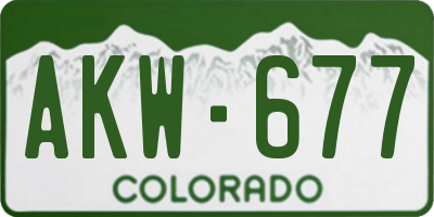 CO license plate AKW677