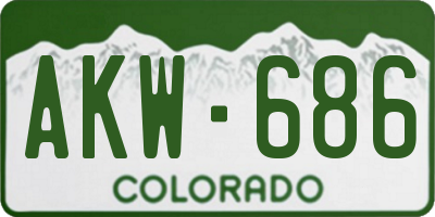 CO license plate AKW686