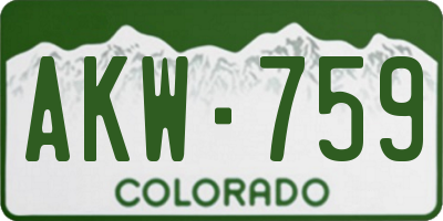 CO license plate AKW759