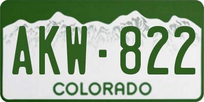 CO license plate AKW822