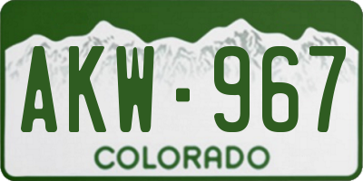 CO license plate AKW967