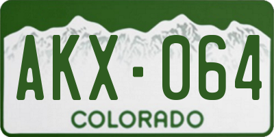 CO license plate AKX064