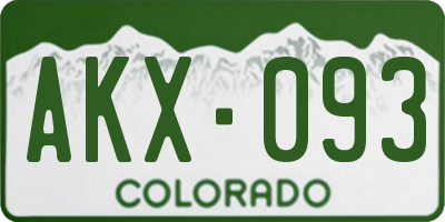 CO license plate AKX093