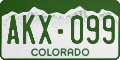CO license plate AKX099
