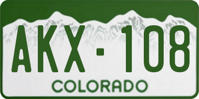 CO license plate AKX108