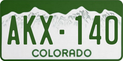 CO license plate AKX140