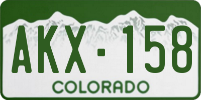 CO license plate AKX158