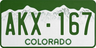 CO license plate AKX167