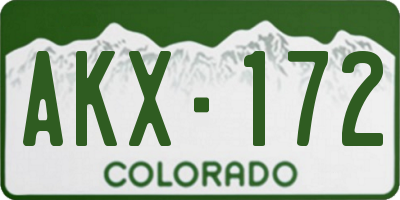 CO license plate AKX172