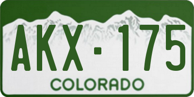 CO license plate AKX175