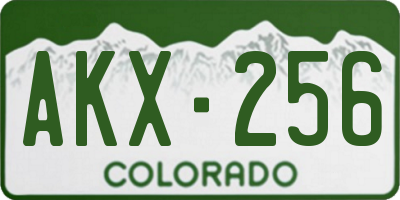 CO license plate AKX256