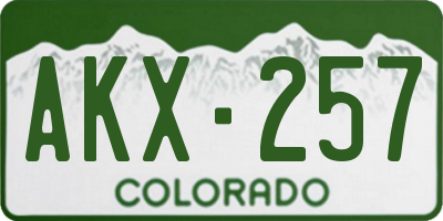 CO license plate AKX257