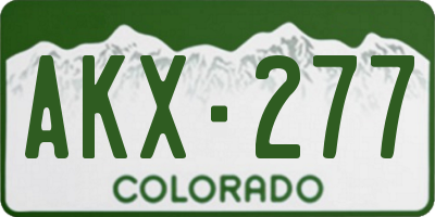 CO license plate AKX277