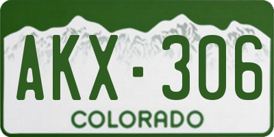 CO license plate AKX306