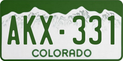 CO license plate AKX331