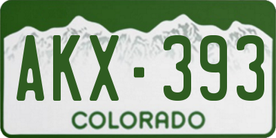 CO license plate AKX393