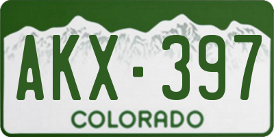 CO license plate AKX397