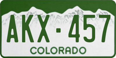 CO license plate AKX457