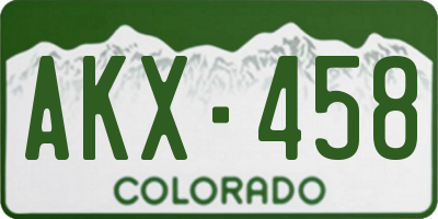 CO license plate AKX458