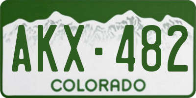 CO license plate AKX482