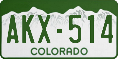 CO license plate AKX514