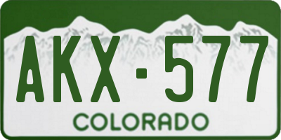 CO license plate AKX577
