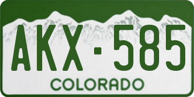 CO license plate AKX585