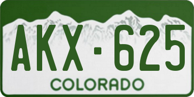 CO license plate AKX625