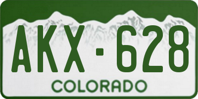 CO license plate AKX628