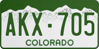 CO license plate AKX705
