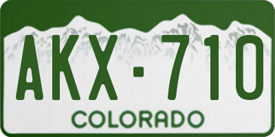 CO license plate AKX710