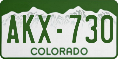 CO license plate AKX730