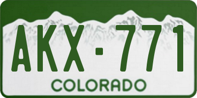 CO license plate AKX771